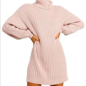 Oversized Turtleneck Long Sleeve Sweater Dress